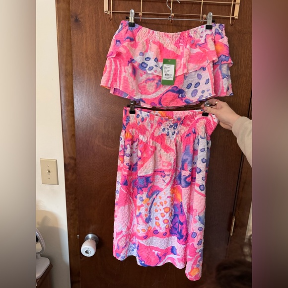 Lilly Pulitzer berk set resort white sandy rays set size L - Picture 3 of 3